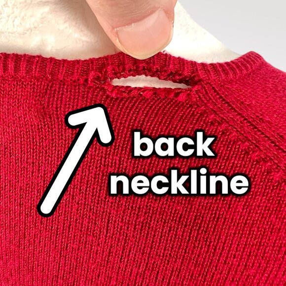 Pria Red Full Zip Cotton Blend Cardigan Sweater Small - Minor Flaws - Picture 9 of 10